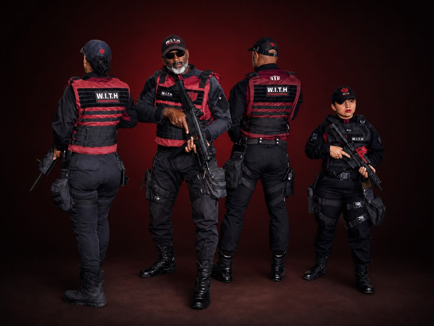Equipe WITH Segurança uniformizada