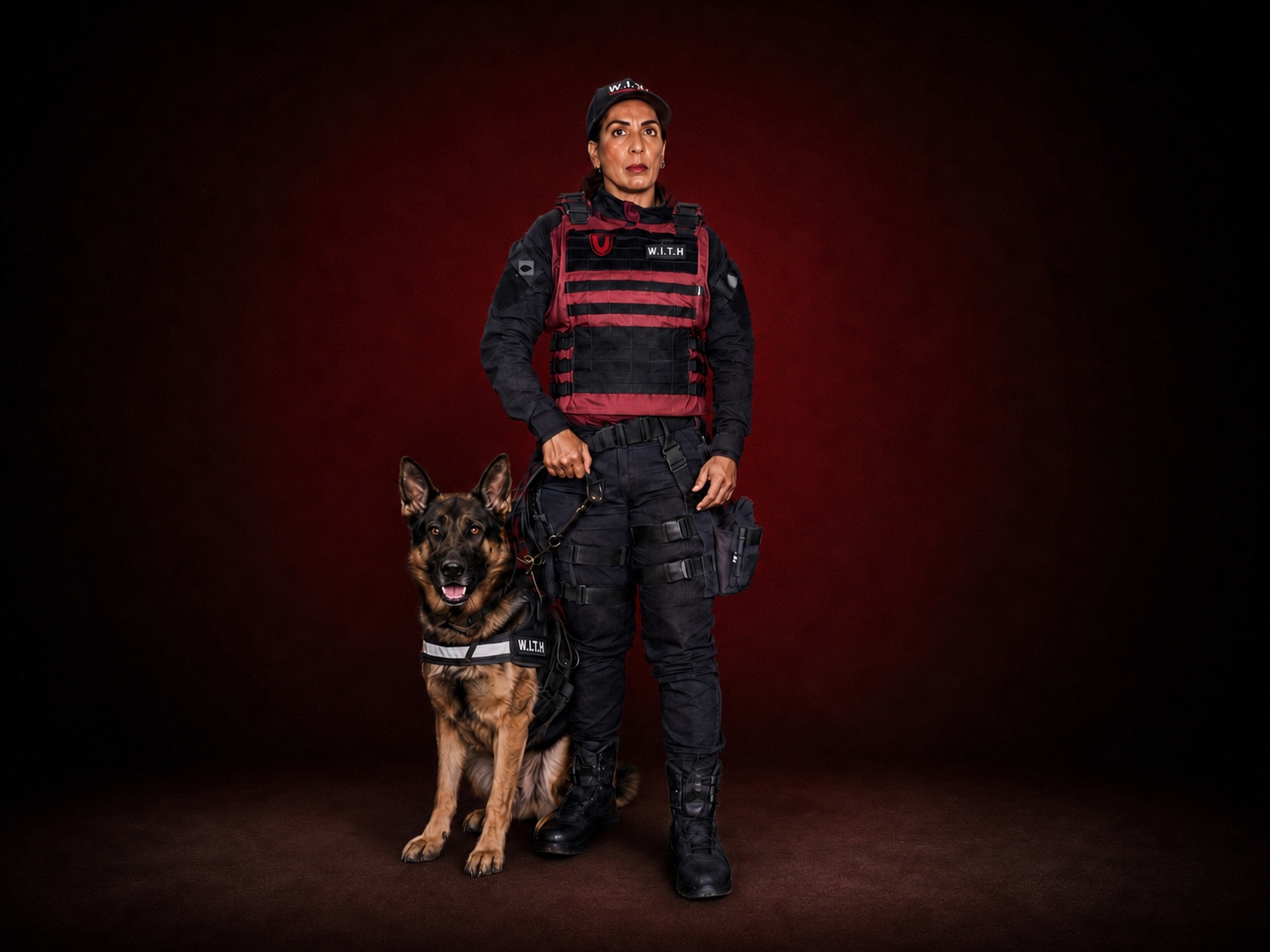 Operação de segurança com apoio de cão